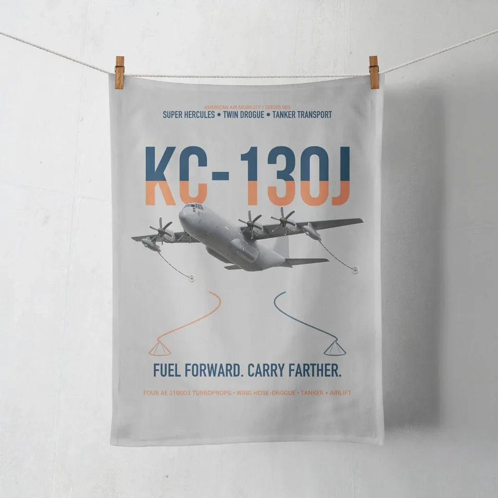 KC-130J SUPER HERCULES design on light gray towel