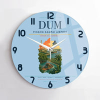 Thumbnail for Pinang Kampai Airport (DUM) design on light blue no frame wall clock