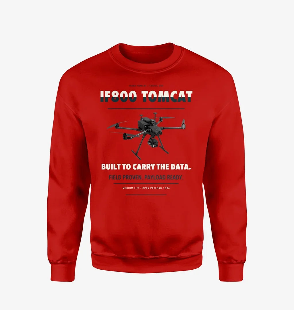 Inspired Flight IF800 Tomcat design on red sweatshirt