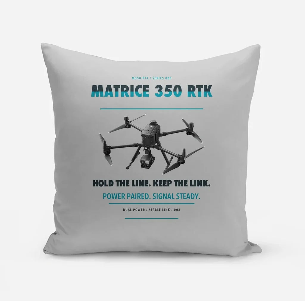DJI Matrice 350 RTK design on light gray pillow