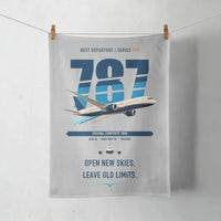 Thumbnail for Boeing 787-8 Dreamliner design on light gray towel