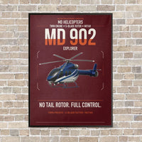 Thumbnail for MD Helicopters MD 902 Explorer vertical canvas print - framed - dark red background