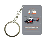 Thumbnail for Airbus H130 design on gray designed key chain, double-side print