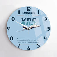 Thumbnail for Bombardier Global Express XRS design on light blue no frame wall clock