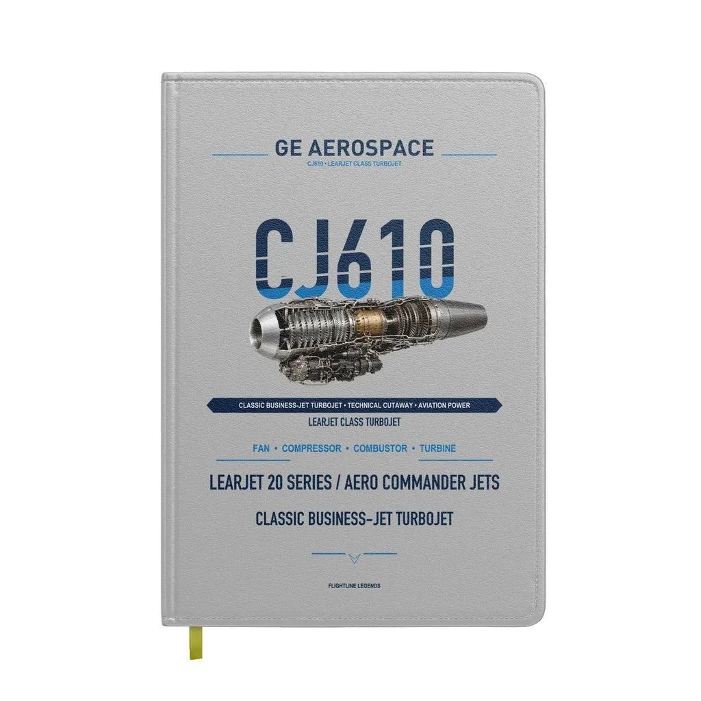 CJ610 design on light gray notebook
