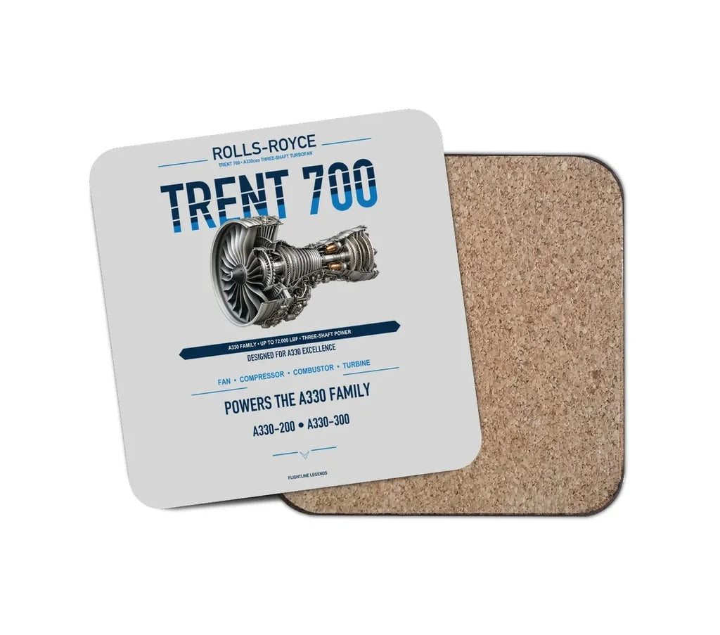 TRENT 700 design on light gray 1 piece coaster