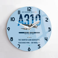 Thumbnail for Airbus A310-300 design on light blue no frame wall clock