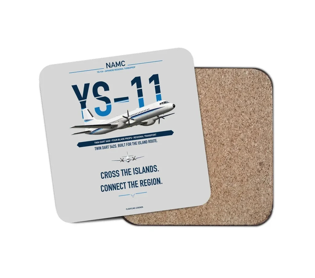 NAMC YS-11A design on light gray 1 piece coaster