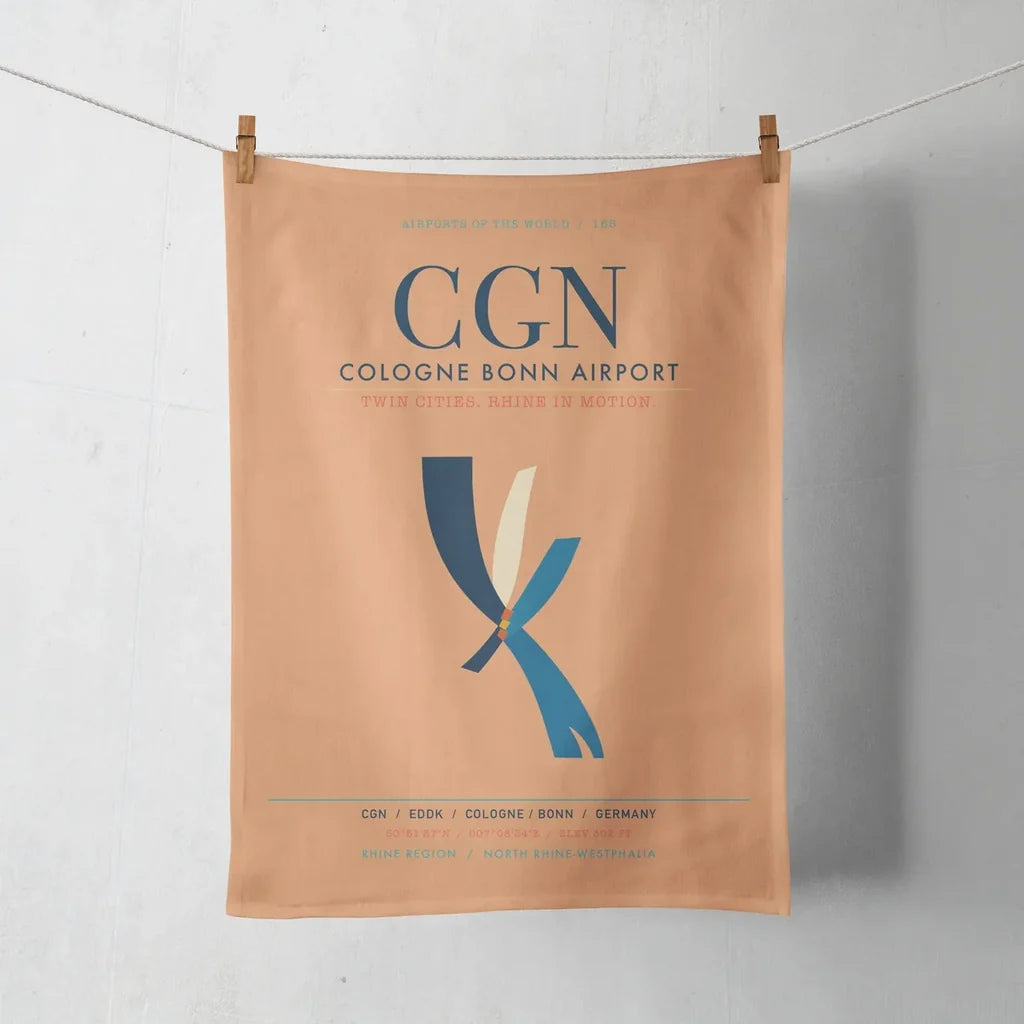 Cologne Bonn Airport (CGN) design on orange towel