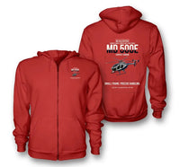 Thumbnail for MD Helicopters MD 500E design on red premium zipped hoodie, double-side print