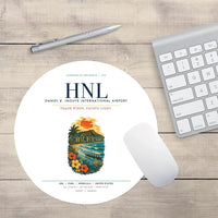 Thumbnail for Honolulu Daniel K. Inouye International Airport (HNL) design on white round mouse pad