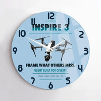 Thumbnail for DJI Inspire 3 design on light blue no frame wall clock
