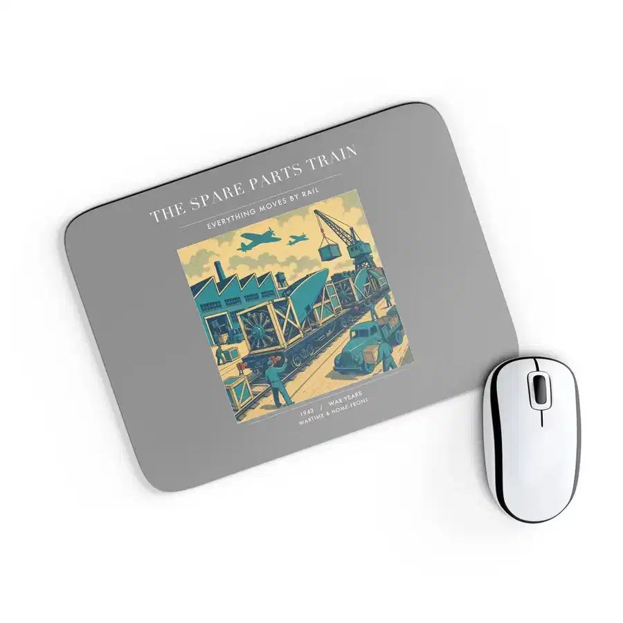 VINTAGE G4527 - The Spare Parts Train - Designed Mouse Pads design on gray rectangle