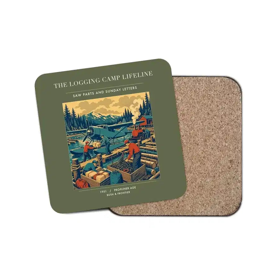 The Logging Camp Lifeline - Designed Coasters design on green army 1-piece