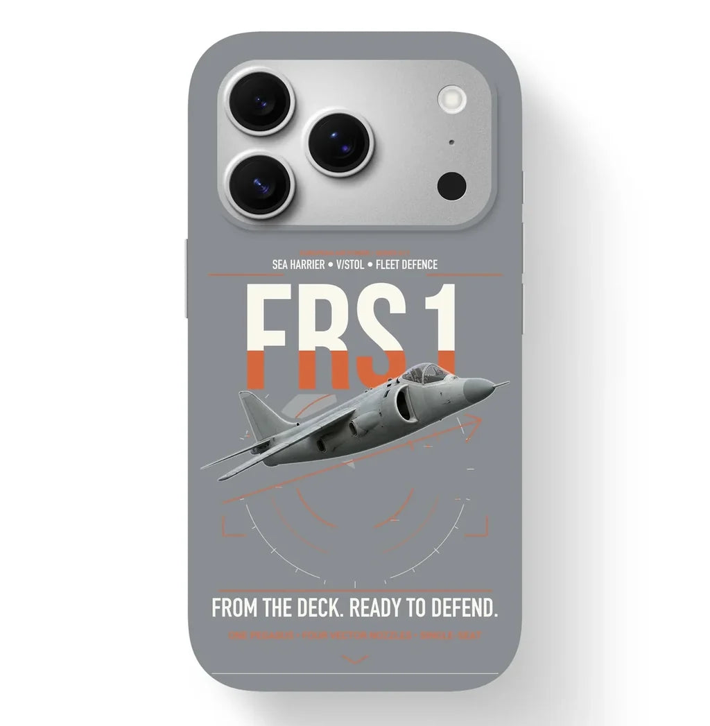 British Aerospace Sea Harrier FRS.1 design on gray magsafe iphone case, for iPhone 17 Pro