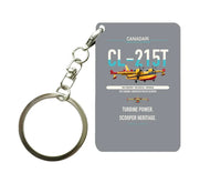 Thumbnail for Canadair CL-215T design on gray designed key chain, double-side print