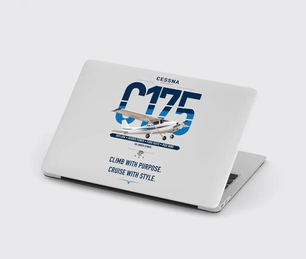 Cessna 175 Skylark design on light gray MacBook case
