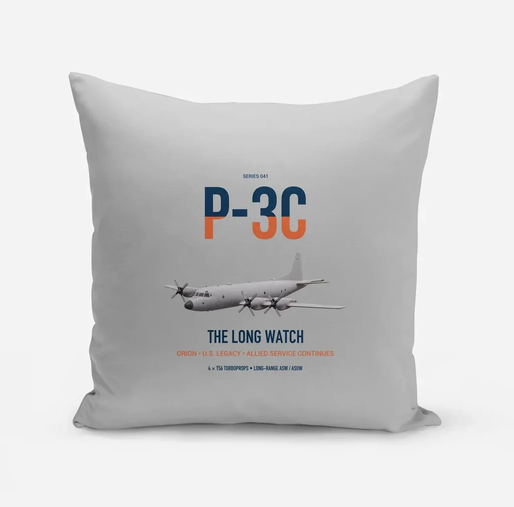 P-3C Orion design on light gray pillow