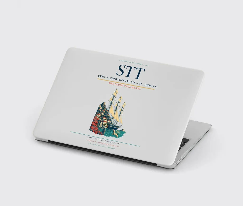 Cyril E. King Airport (STT) design on light gray MacBook case