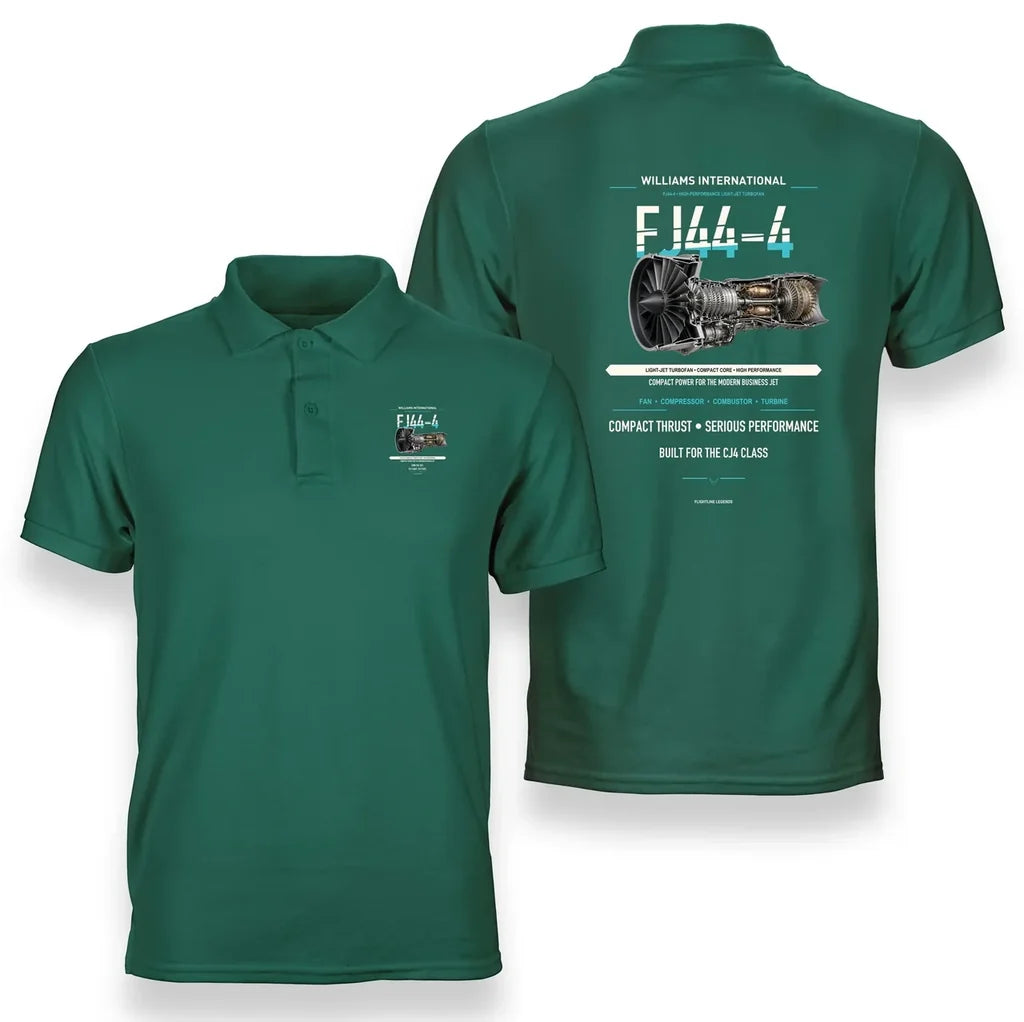 FJ44-4 design on green polo