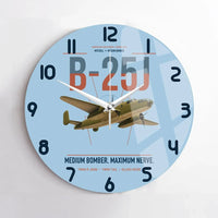 Thumbnail for B-25J Mitchell design on light blue no frame wall clock