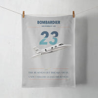 Thumbnail for Bombardier Learjet 23 design on light gray towel