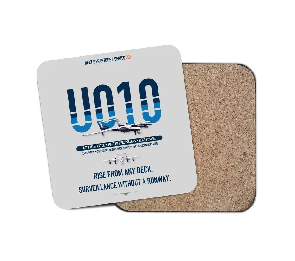 Airbus U010 Aliaca VTOL design on light gray 1 piece coaster
