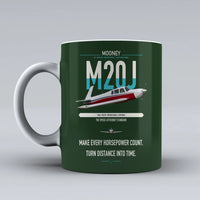 Thumbnail for Mooney M20J 201 design on dark green ceramic mug, double-side print