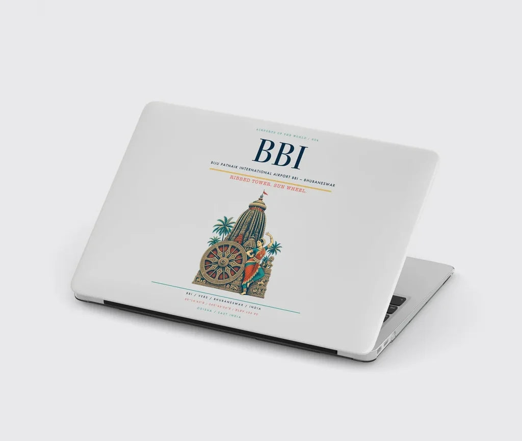 Biju Patnaik International Airport (BBI) design on light gray MacBook case