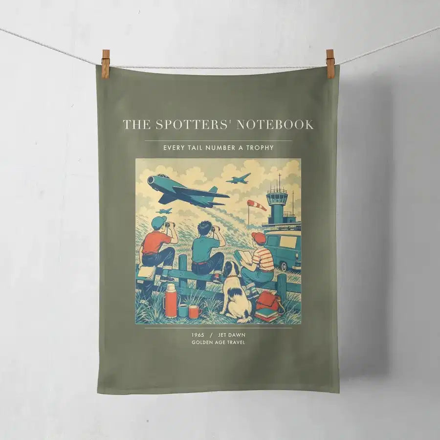 VINTAGE G4384 - The Spotters' Notebook - Designed Towels design on greenarmy