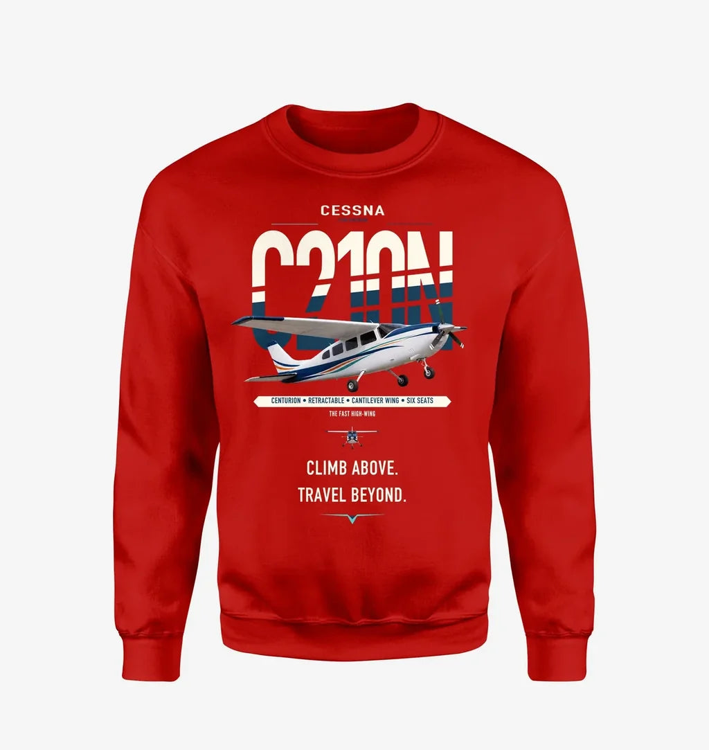 Cessna T210N Centurion design on red sweatshirt