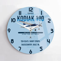 Thumbnail for Daher Kodiak 100 Series III design on light blue no frame wall clock