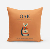 Thumbnail for Oakland San Francisco Bay Airport (OAK) design on orange pillow