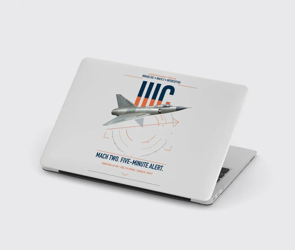 Dassault Mirage IIIC design on light gray MacBook case