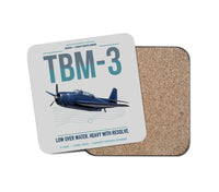 Thumbnail for TBM-3 Avenger design on light gray 1 piece coaster