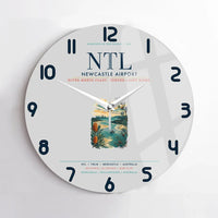 Thumbnail for Newcastle Airport (NTL) design on light gray no frame wall clock