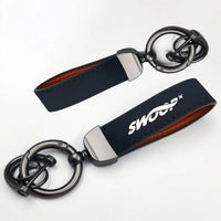 Thumbnail for Swoop Airlines Horseshoe Buckle key chain in navy blue