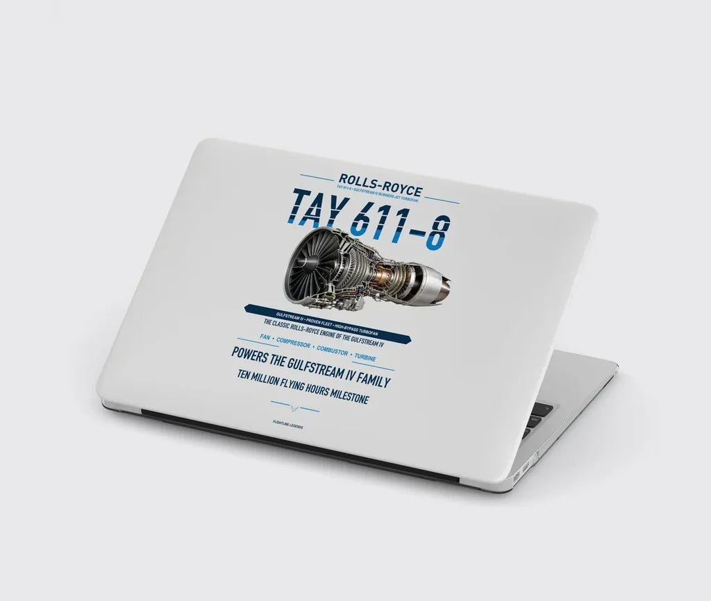 TAY 611-8 design on light gray MacBook case