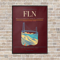 Thumbnail for Hercilio Luz International Airport FLN — Florianopolis vertical canvas print - framed - dark red background
