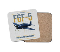 Thumbnail for F6F-5 Hellcat design on light gray 1 piece coaster