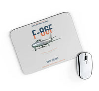 Thumbnail for F-86F Sabre Sweep The Sky design on light gray rectangle mouse pad