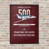 Thumbnail for Cessna Citation 500 - Citation I vertical canvas print - framed - dark red background