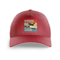 Thumbnail for Husband & Dad & Pilot & Legend printed hat - dark red