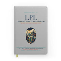 Thumbnail for Liverpool John Lennon Airport (LPL) design on light gray notebook