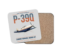 Thumbnail for P-39Q Airacobra design on light gray 1 piece coaster
