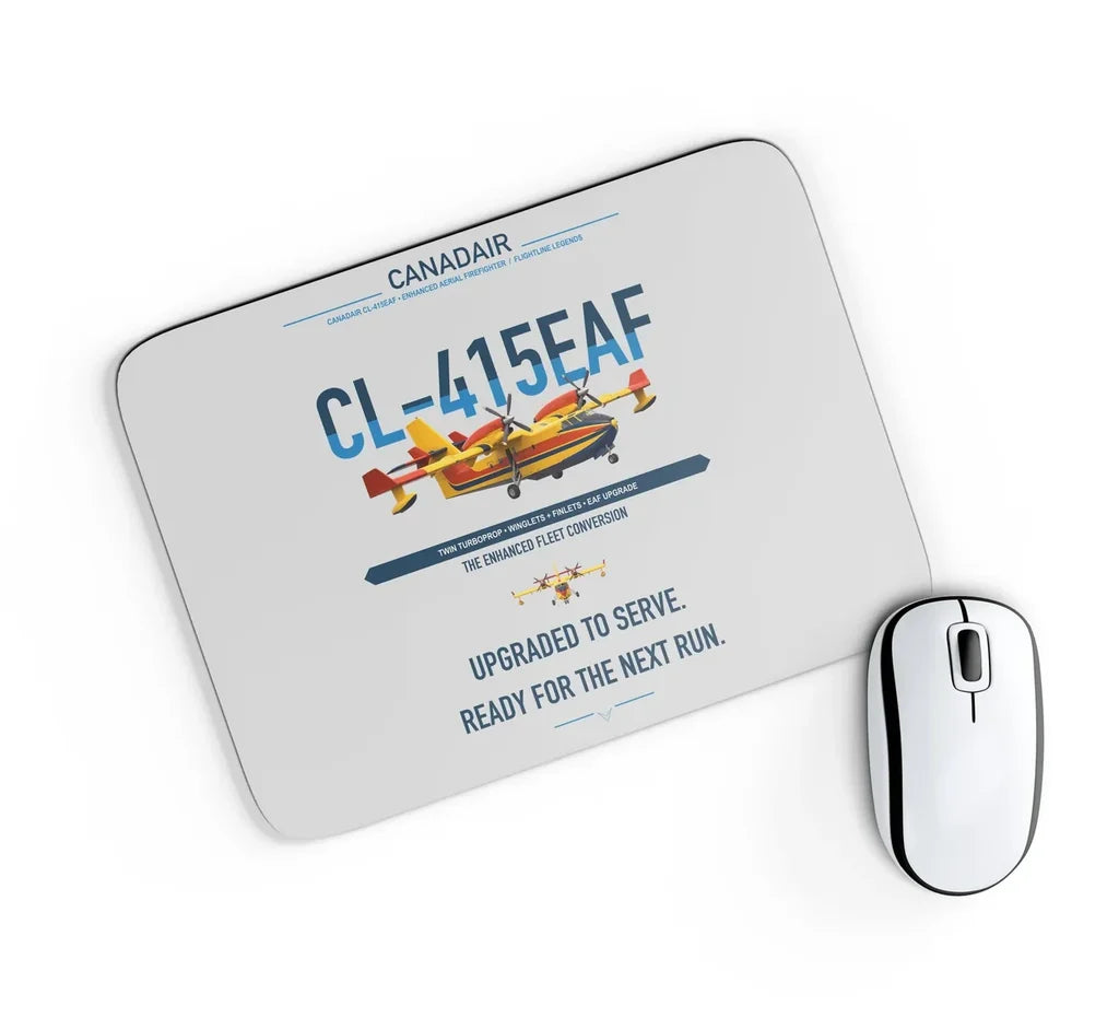 Canadair CL-415EAF design on light gray rectangle mouse pad