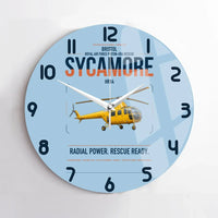 Thumbnail for Bristol Sycamore HR14 design on light blue no frame wall clock