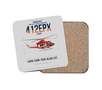 Thumbnail for SUBARU Bell 412EPX design on light gray 1 piece coaster