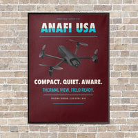 Thumbnail for Parrot ANAFI USA vertical canvas print - framed - dark red background