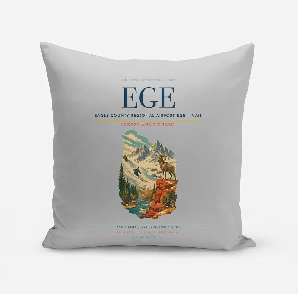 Eagle County Regional Airport (EGE) design on light gray pillow